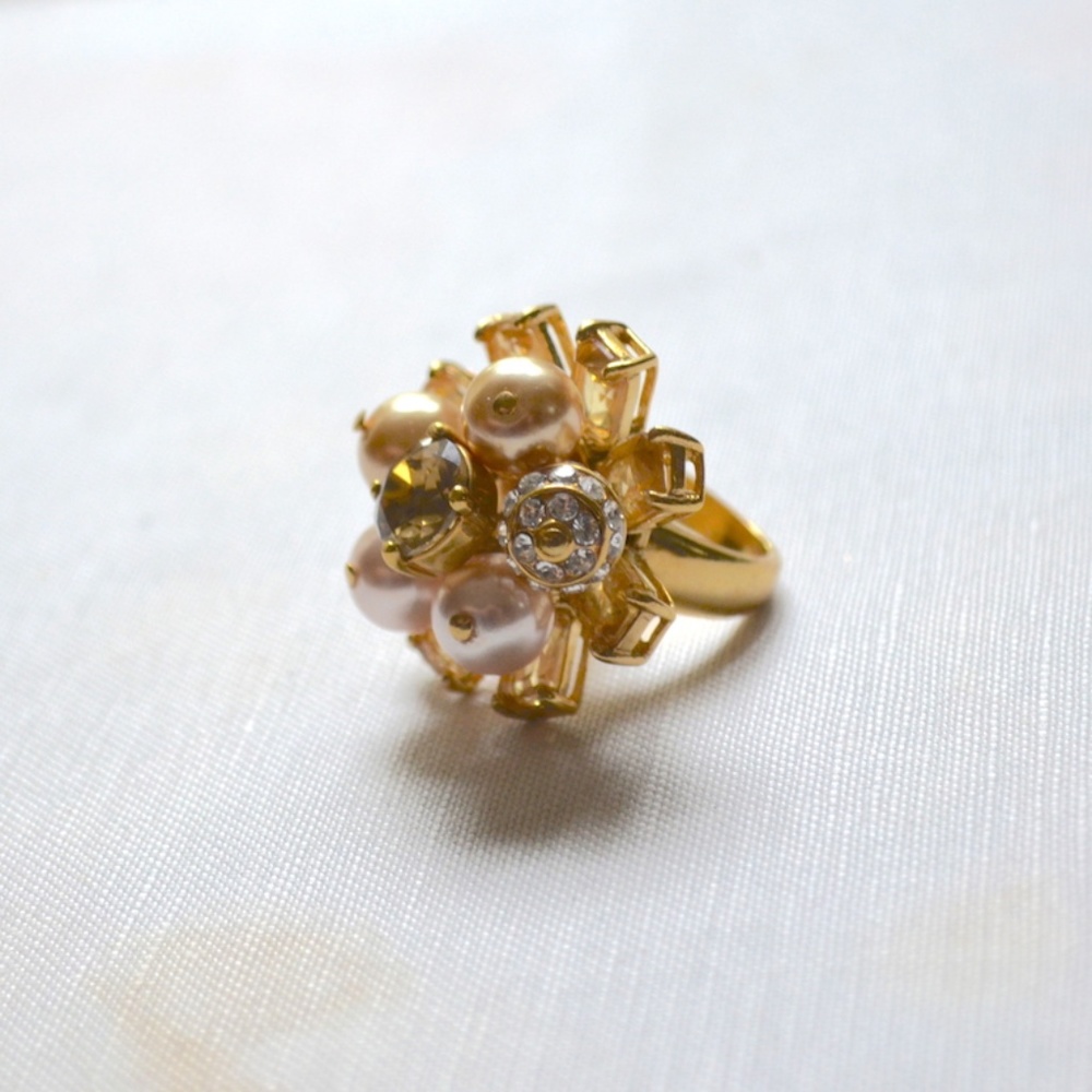Kate Spade At First Blush Bauble Pearl Gold Ring